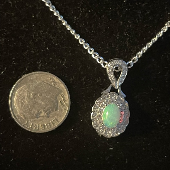 Opal Genuine Ethiopian & Created White Sapphire - Picture 4 of 4